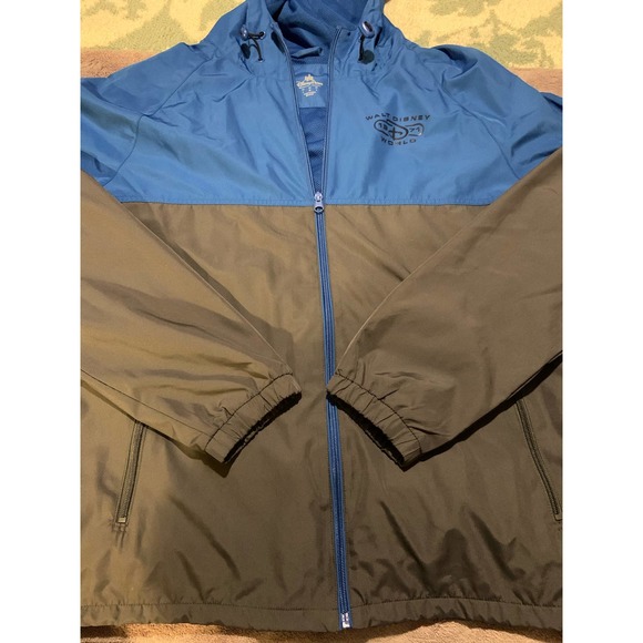 Walt Disney World Full Zip Hoodie Windbreaker Rain Jacket Blue & Gray Size M - Picture 14 of 16